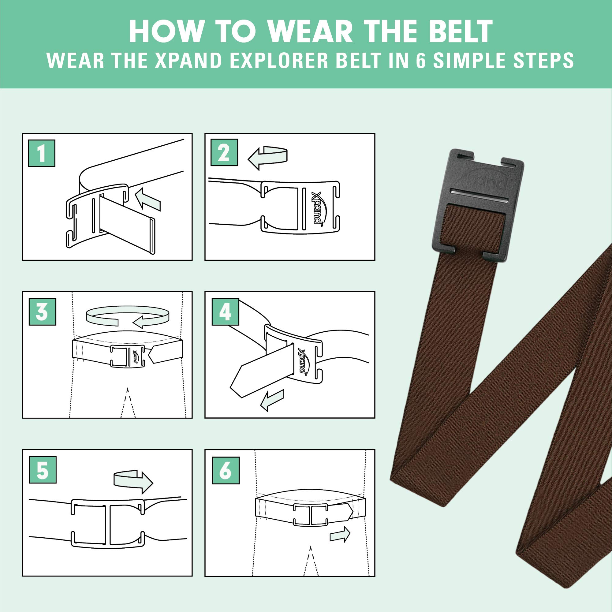 Xpand Explorer Belt No-Show Invisible Elastic Belt w/Slim Aluminum Buckle - Image 5